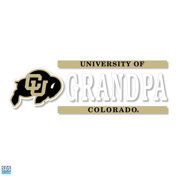 University of Colorado Grandpa decal featuring CU Buffaloes logo and gold banner accents